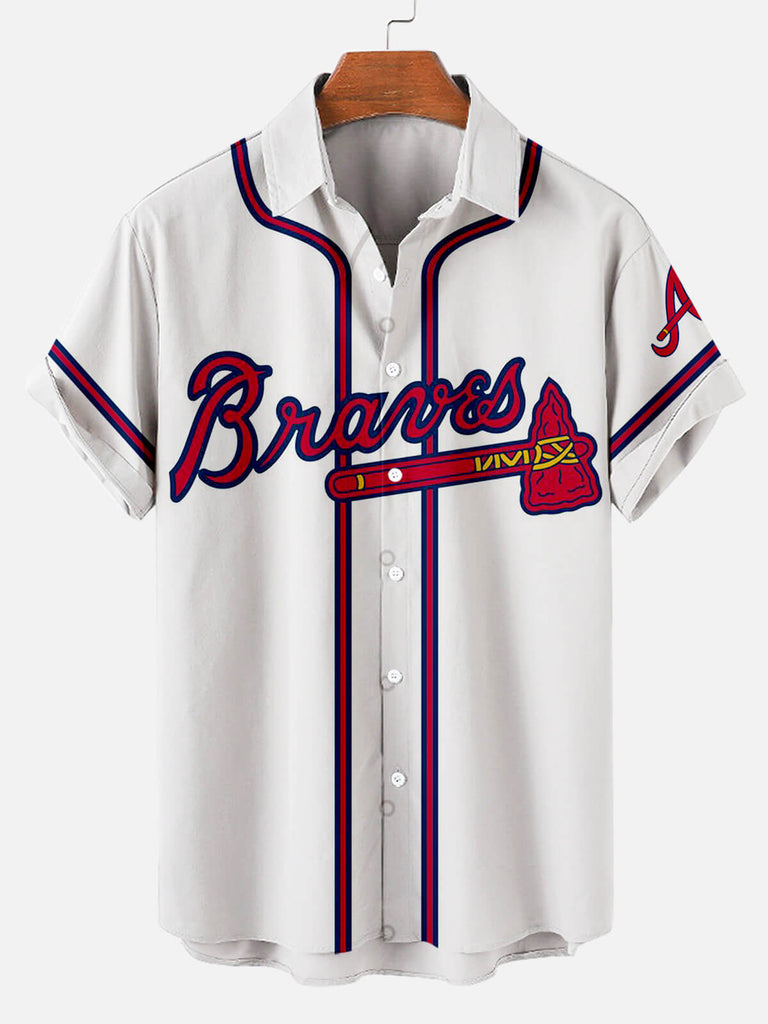 Atlanta Braves Men's Short Sleeve Shirt White / M