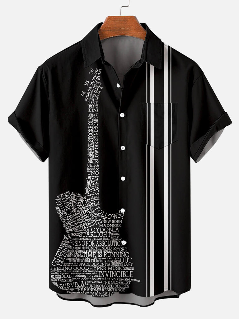 Guitar Concert Men's Short Sleeve Shirt Black / M