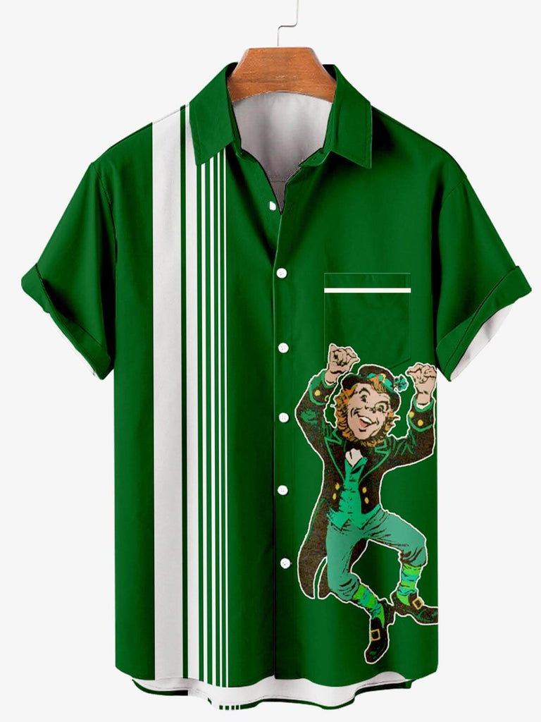 St.Patrick's Day Print Men's Shirt Green / M