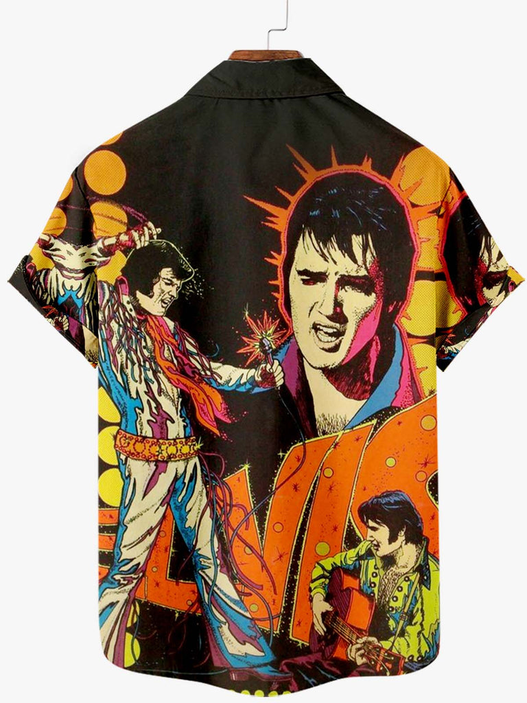 Rock Star Elvis Presley Print Men's Shirt