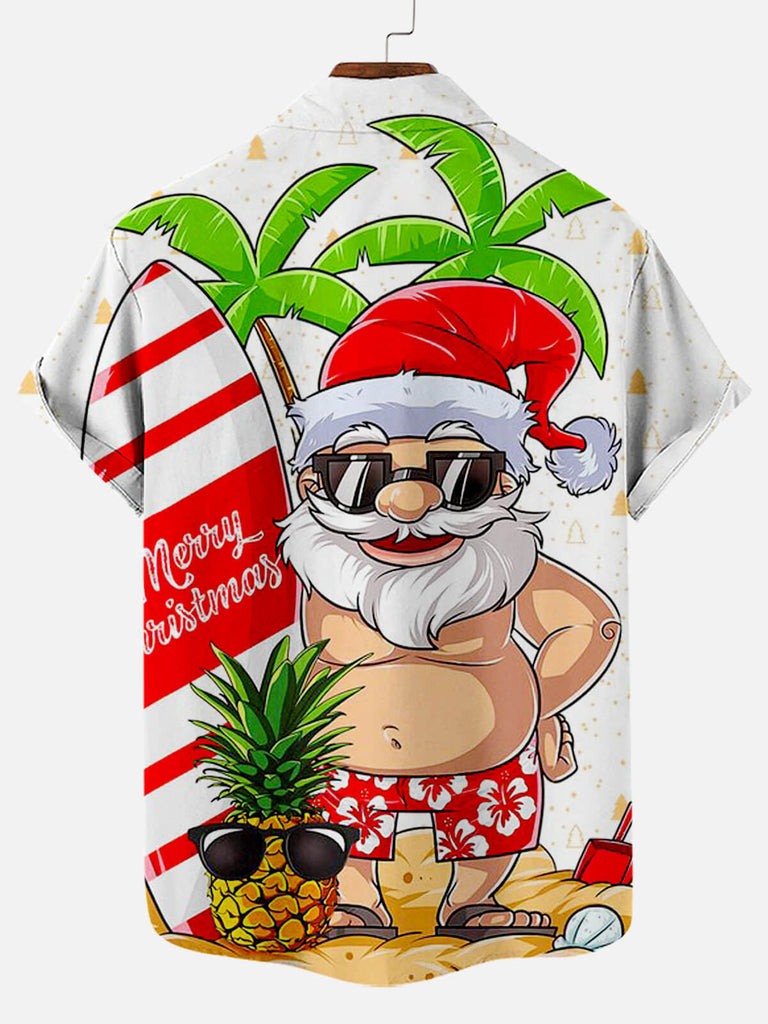 Christmas Hawaii Holiday Men's Short Sleeve Casual Shirt