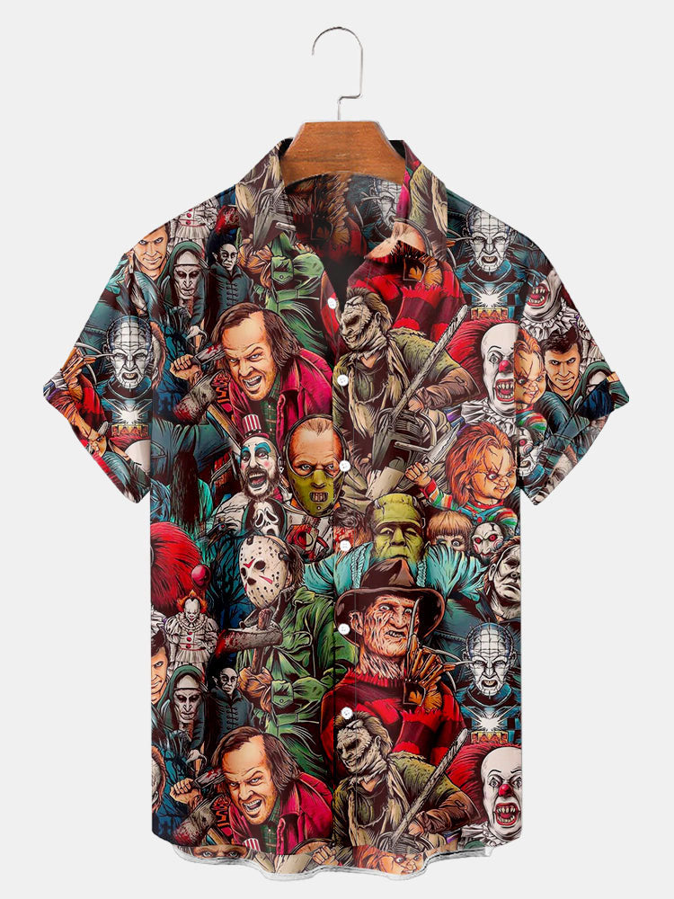 Halloween Horror Movie Men's Short Sleeve Shirt Colors / M