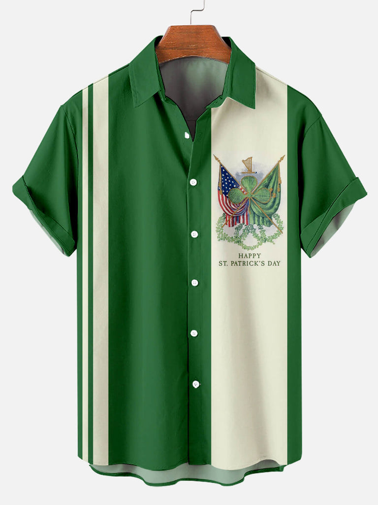Happy Saint Patrick's Day Men's Short Sleeve Shirt Green / M
