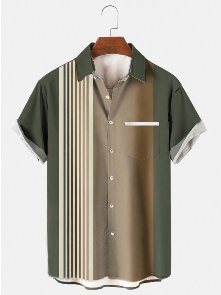 Army Green Color-Block Vintage Series Shirts & Tops Army Green / M