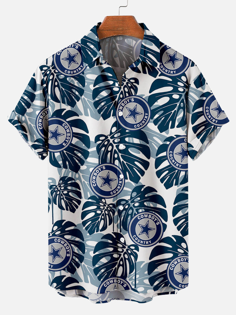 Hawaiian Cowboy's Men's Short Sleeve Tops Blue / M
