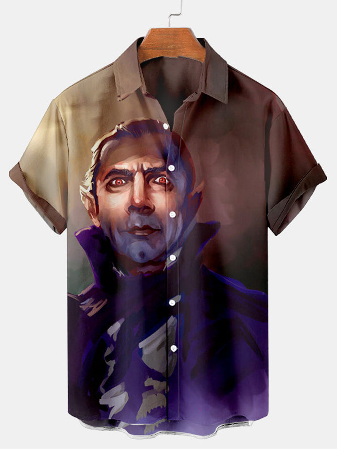 Halloween Dracula Men's Short Sleeve Shirt Colors / M