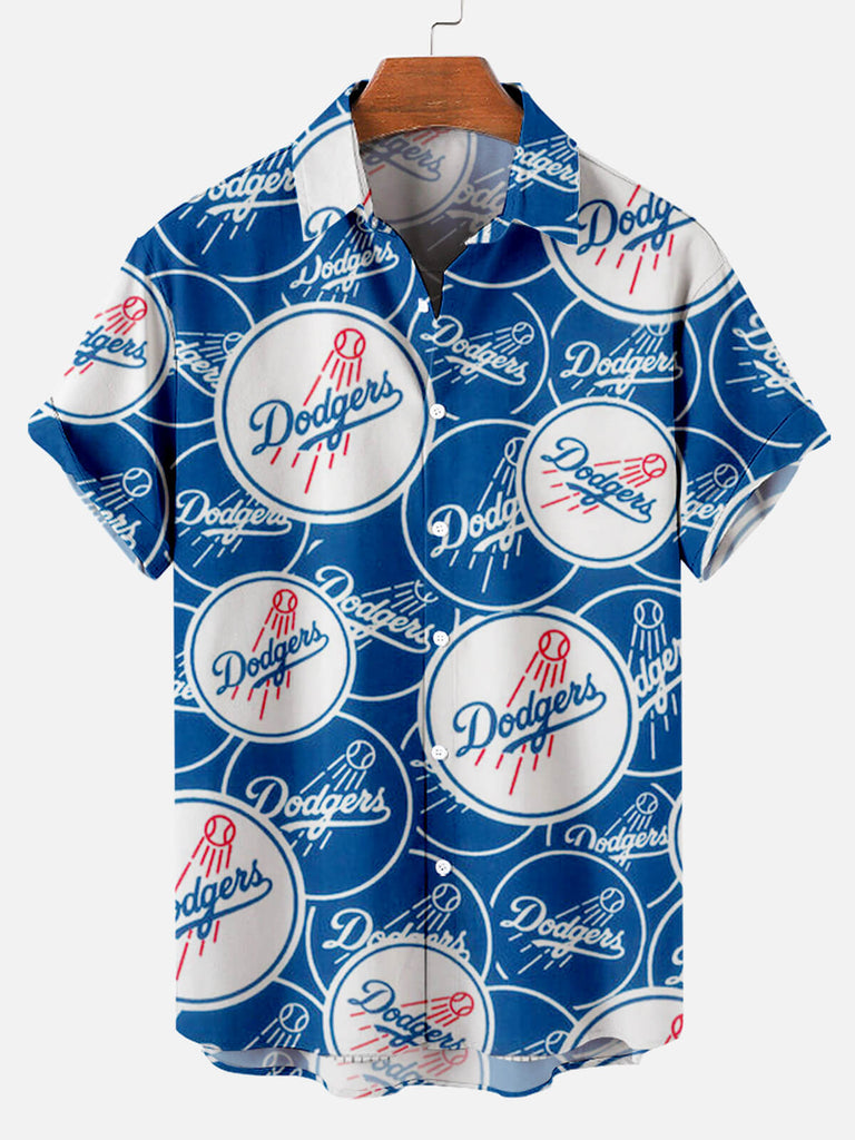 Los Angeles Dodgers Balls Men's Short Sleeve Shirt Blue / M