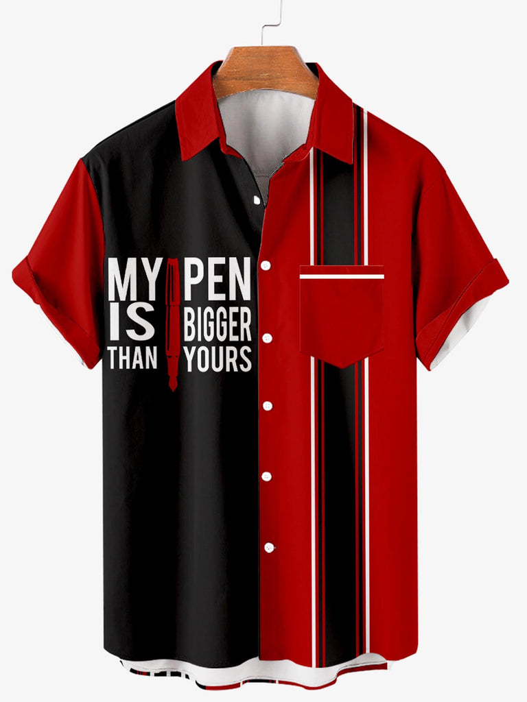 "My Pen" Print Men's Shirt Red / M