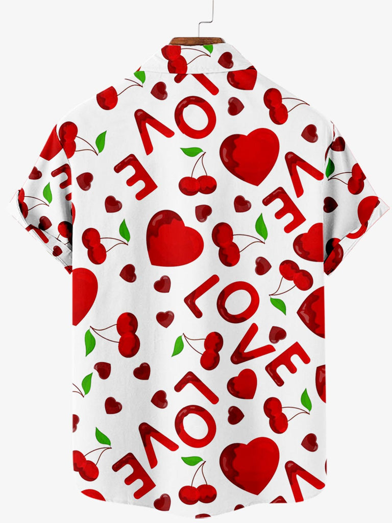 Valentine's Day Love Heart Print Men's Shirt
