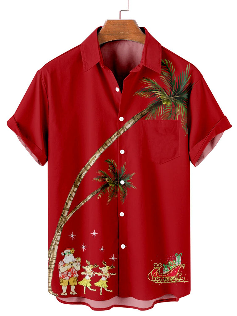 Merry Christmas Men's Short Sleeve Shirt Red / M