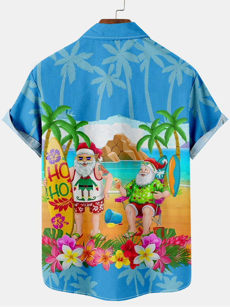 Christmas Holiday Beach Men's Short Sleeve Shirt