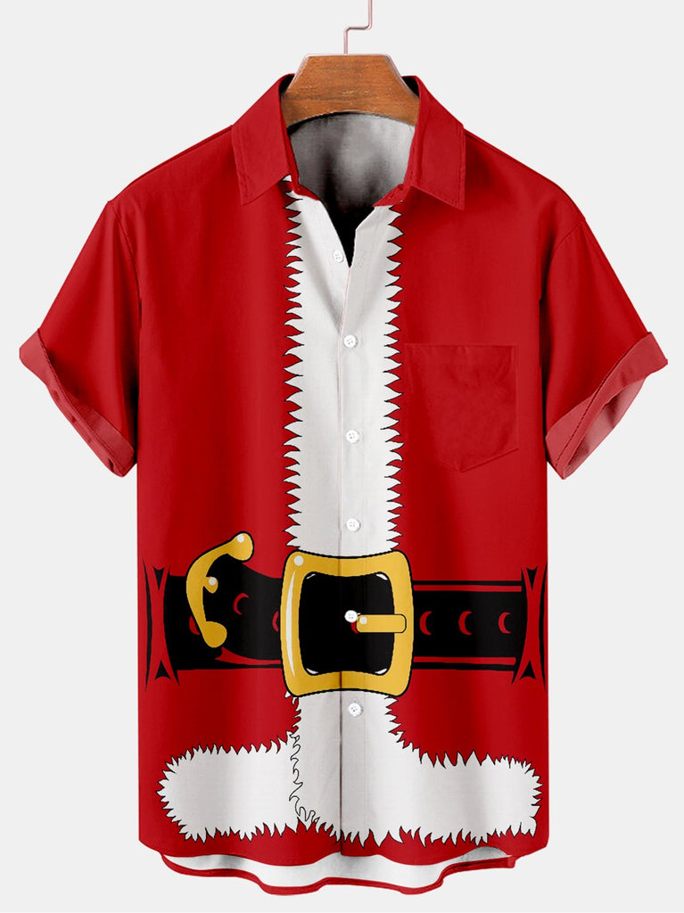 Christmas Costume Men's Short Sleeve Shirt Red / M