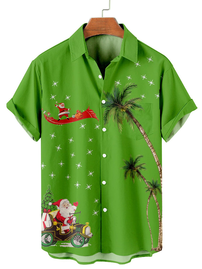 Magic Christmas Men's Casual Short Sleeve Shirt Green / M