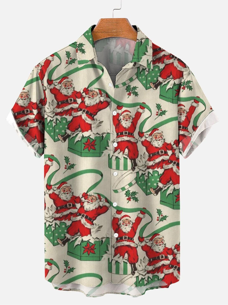 Merry Christmas Men's Short Sleeve Shirt Apricot / M