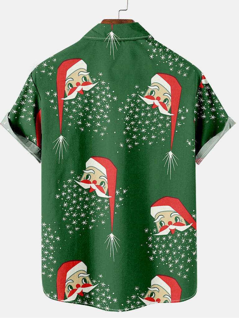 Merry Christmas Men's Short Sleeve Casual Shirt