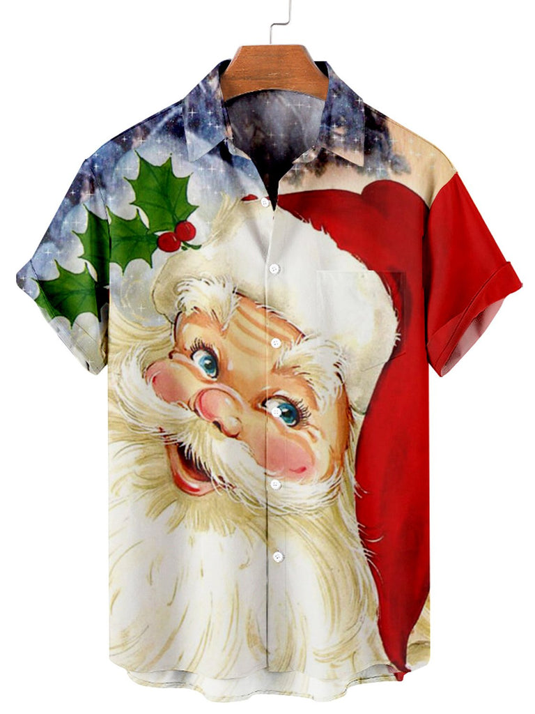 Classic Christmas Santa Men's Short Sleeve Shirt Colors / M
