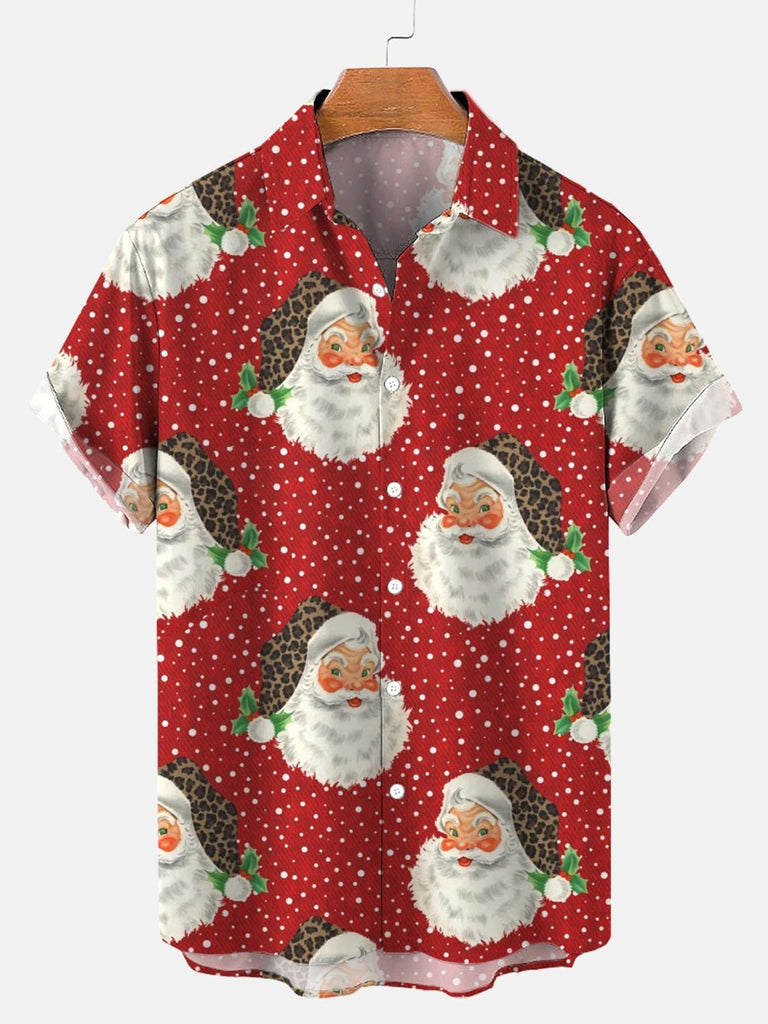 Christmas Classic Santa Men's Short Sleeve Shirt Red / M