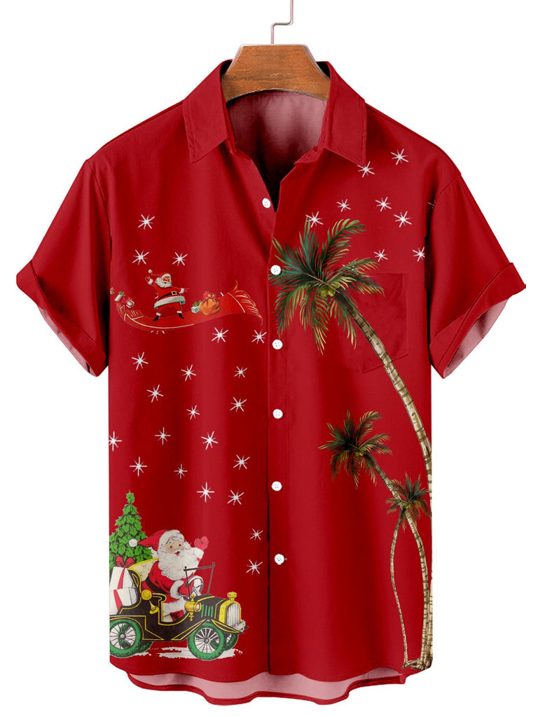 Magic Christmas Men's Casual Short Sleeve Shirt Red / M